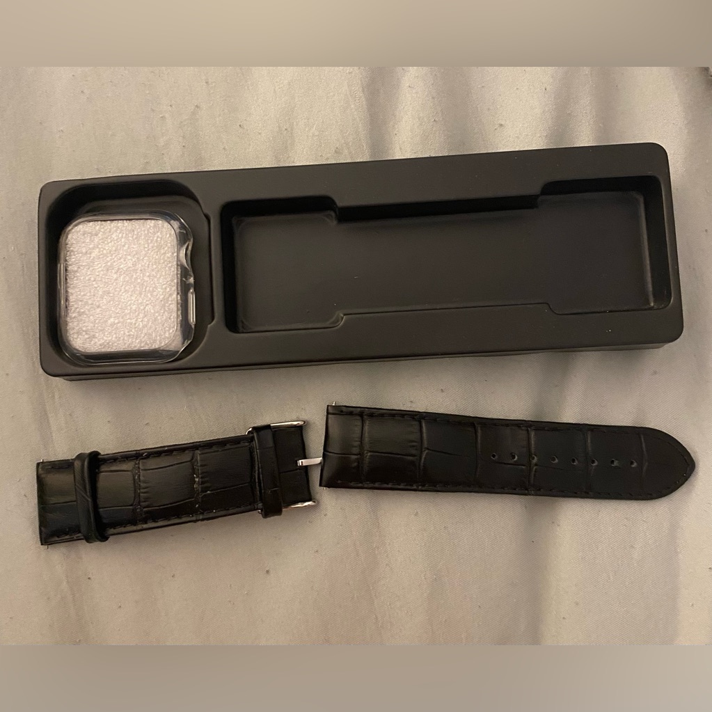 Dark Brown Leather Watch Band For Smartwatch